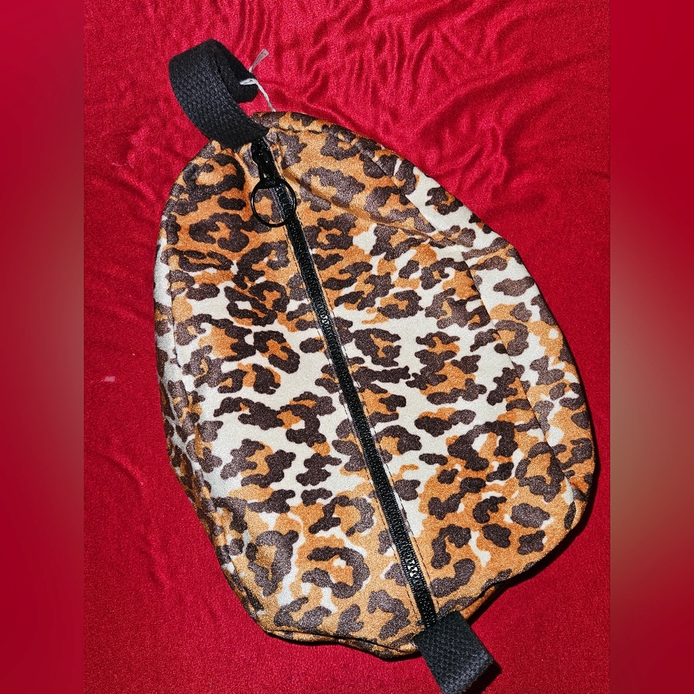 Soft Leopard Print Dance Shoe Bag Approx 14x10x4"